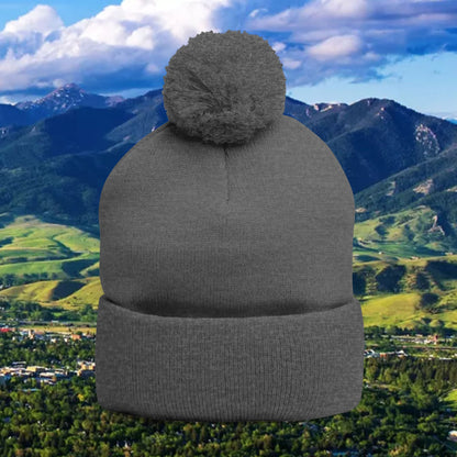 Bobcat Paw Print Pom-Pom Knit Cap, Warm Winter Beanie, Cat Fan Gift, Cozy Fashion Accessory, Great for Cold Games