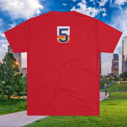 Baseball Batter Tee — Silhouette Front with Number 5 Back