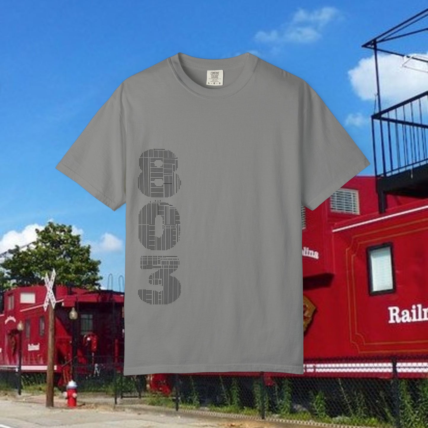 Rooster Graphic T-Shirt — Vertical '803' Design & Bold Red Rooster