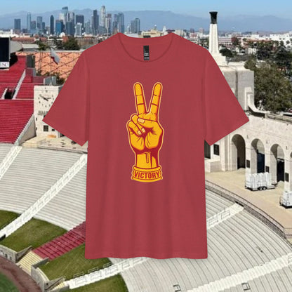 Victory Sign T‑Shirt — Retro Orange & Yellow Graphic Tee