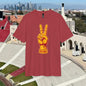 Victory Sign T‑Shirt — Retro Orange & Yellow Graphic Tee