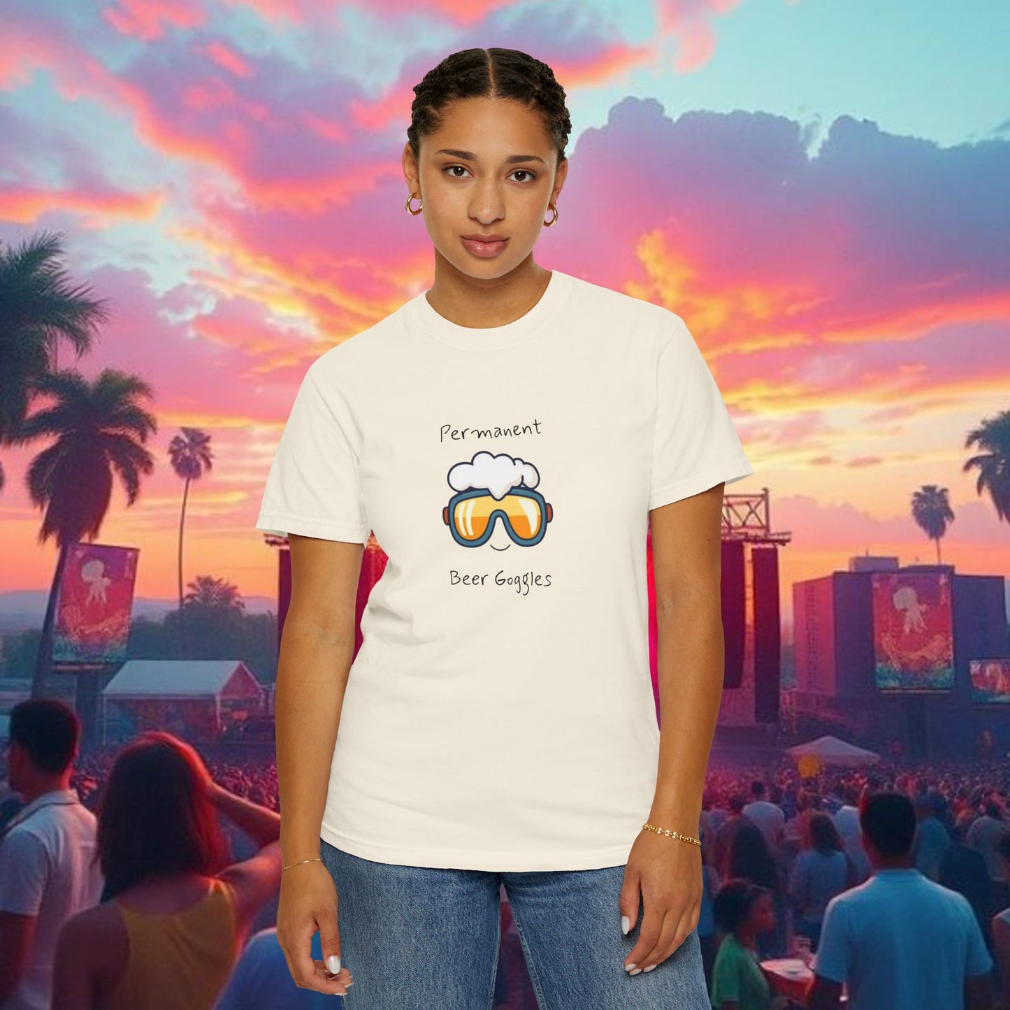 Unisex Beer Goggles Tee, Comedy T-Shirt, Festival Shirt, Funny Summer Tee, Barbecue Outfit, Gift for Beer Lovers