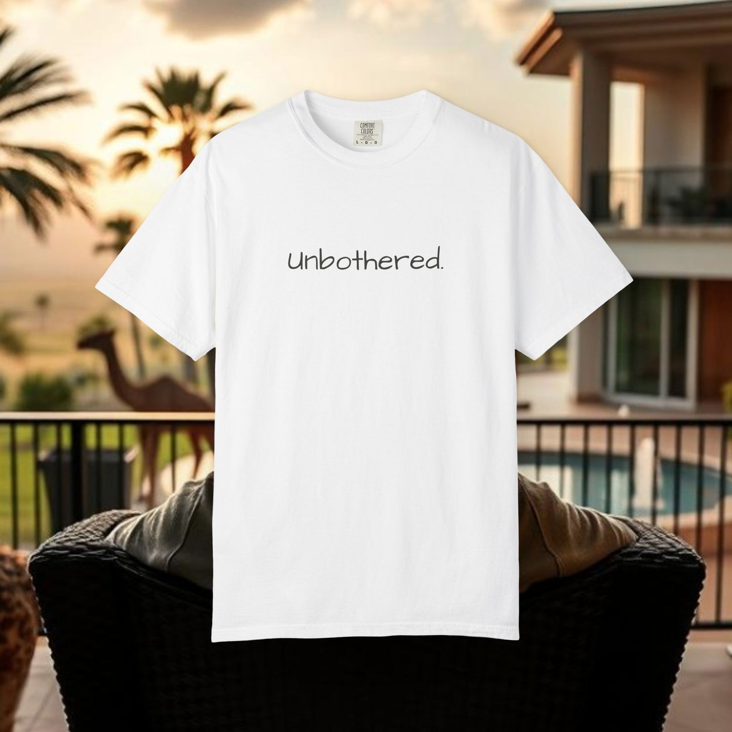 Unbothered Garment-Dyed T-Shirt, Relaxed Fit Tee, Casual Everyday Wear, Gift for Friends, Relaxation Apparel, Trendy Summer Top