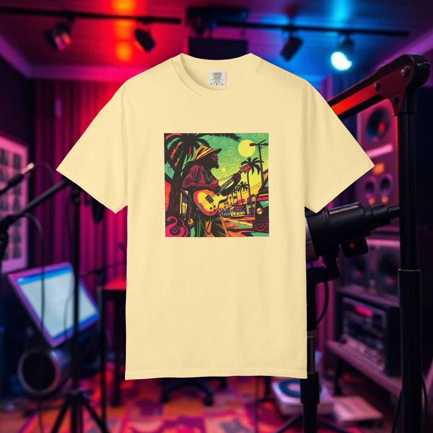 Vibrant Musician T-Shirt, Beach Vibes Shirt, Unisex Summer Tee, Perfect Gift for Music Lovers, Casual Party Wear