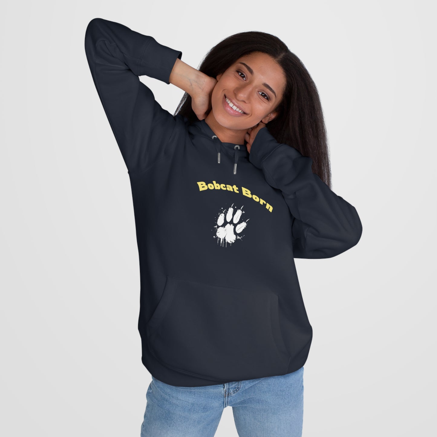 Bobcat Born King Hooded Sweatshirt, Cozy Graphic Hoodie, Unisex Sweatshirt, Perfect for Sports Fans, Great for Gifts
