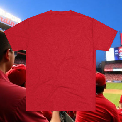 St. Louis Script Tee — Diagonal Red Script City Baseball and Hockey T‑Shirt