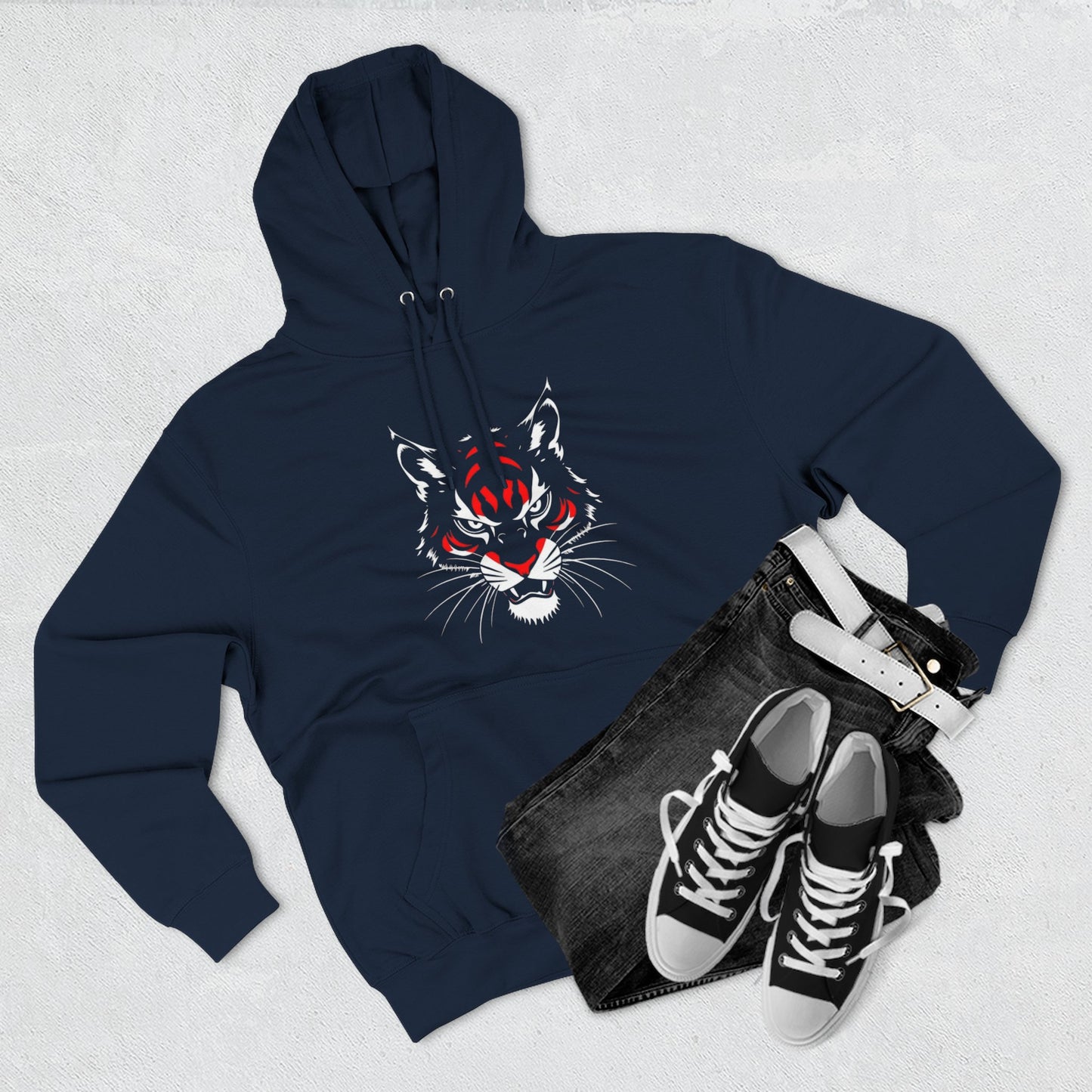 Three-Panel Fleece Hoodie with Wildcat Design | Perfect for Sports Fans, Game Days, Casual Outfits, Gifts