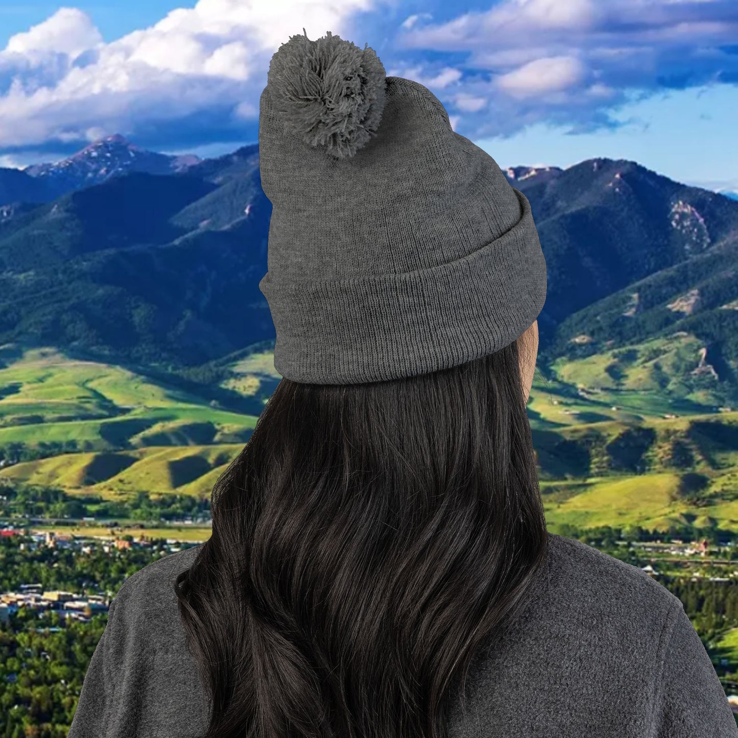 Bobcat Paw Print Pom-Pom Knit Cap, Warm Winter Beanie, Cat Fan Gift, Cozy Fashion Accessory, Great for Cold Games