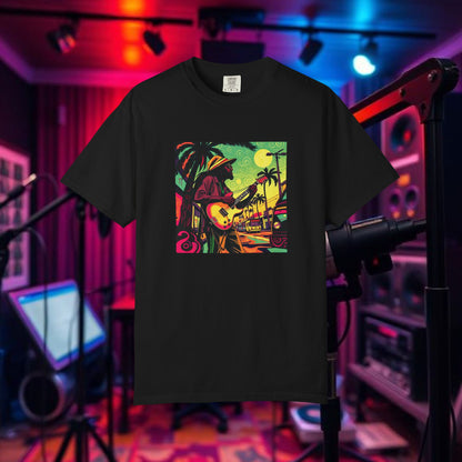 Vibrant Musician T-Shirt, Beach Vibes Shirt, Unisex Summer Tee, Perfect Gift for Music Lovers, Casual Party Wear