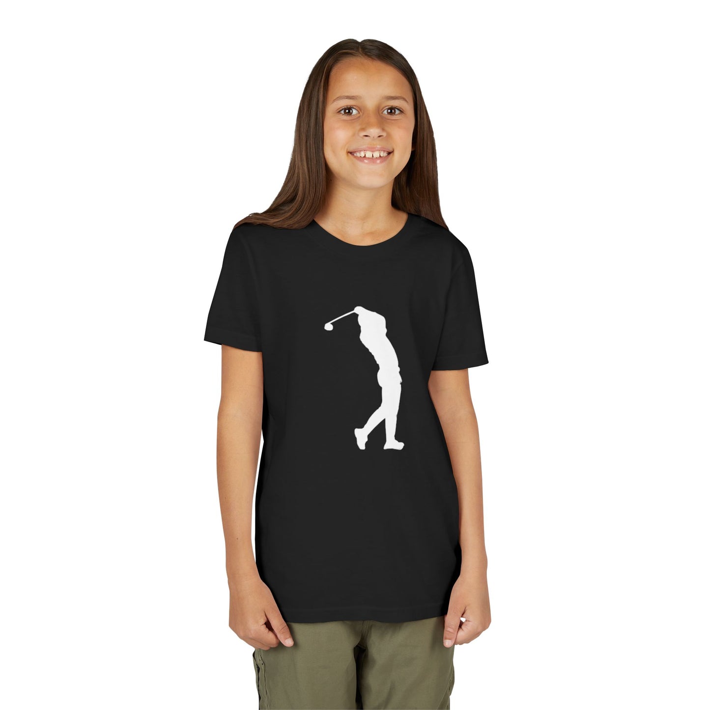 Youth Golf T-Shirt — Silhouette Golfer Short Sleeve Tee