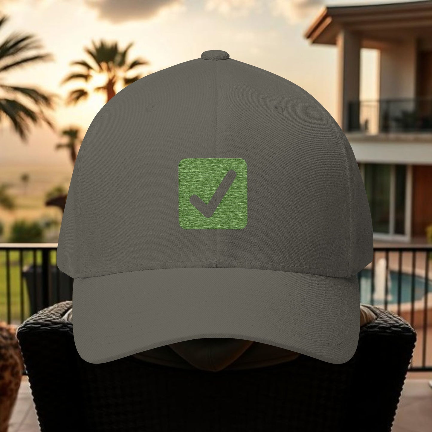 Cash it! Wing Man Designs, Closed-Back Structured Cap (Embroidery), Check Mark Hat