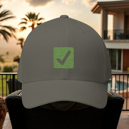 Cash it! Wing Man Designs, Closed-Back Structured Cap (Embroidery), Check Mark Hat