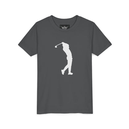 Youth Golf T-Shirt — Silhouette Golfer Short Sleeve Tee