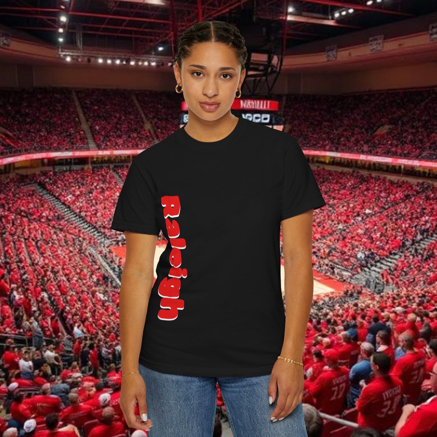 Raleigh Graphic Unisex Garment-Dyed T-shirt, Sports Fan Tee, College Apparel, Gift for Him/Her, Casual Wear, Spirit Wear