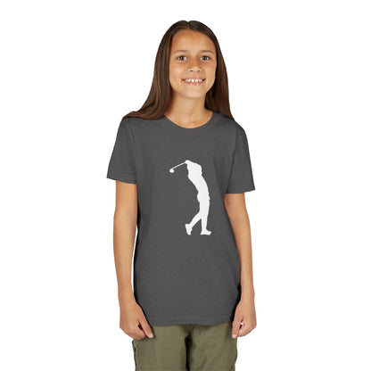 Youth Golf T-Shirt — Silhouette Golfer Short Sleeve Tee