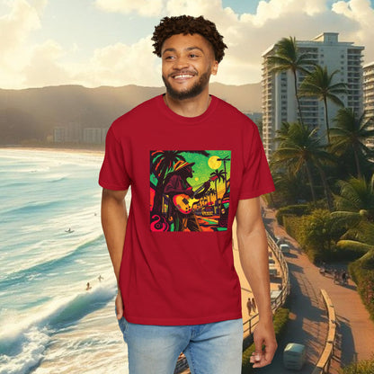 Vibrant Beach Vibes Unisex T-Shirt - Music & Paradise Design