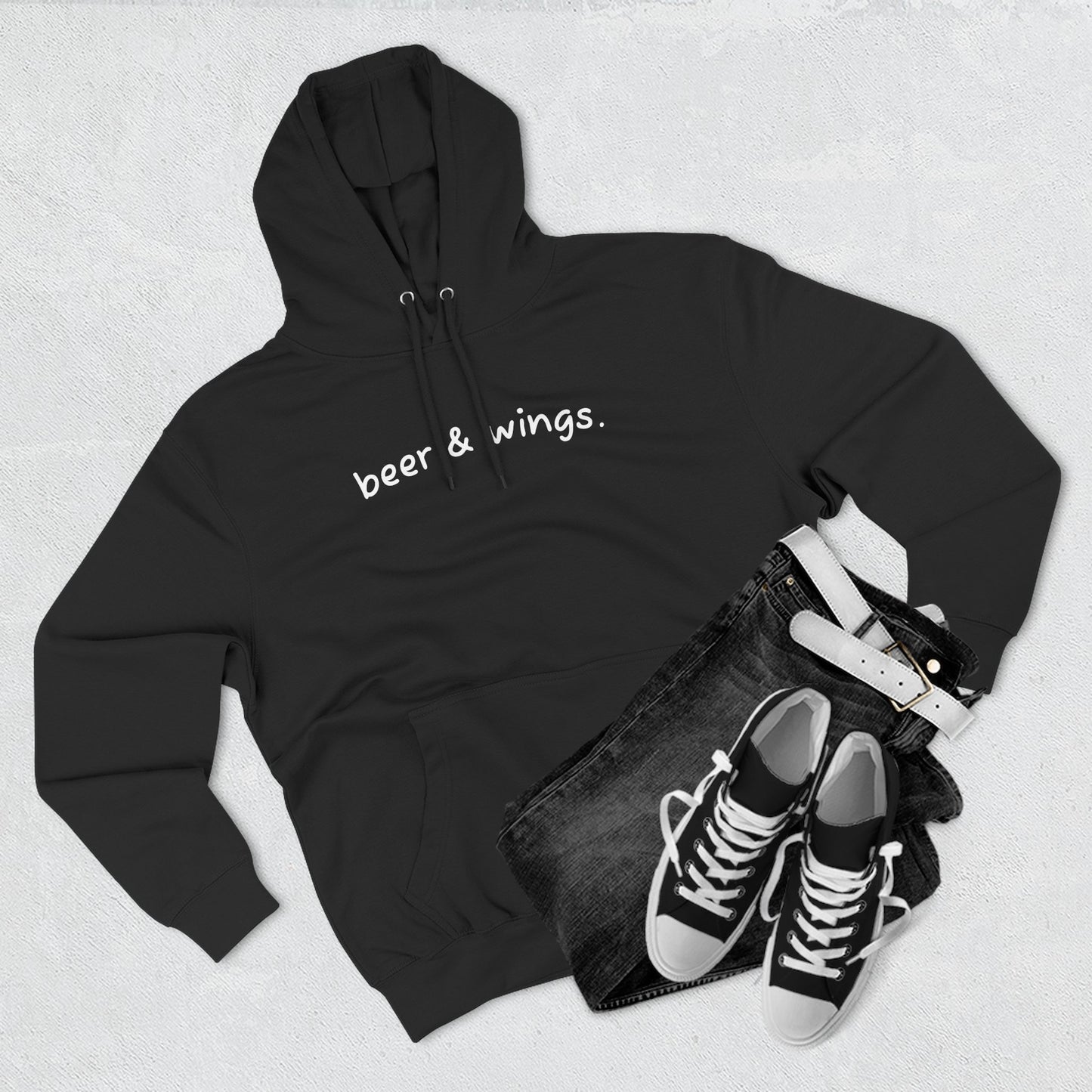 Beer and Wings Fleece Hoodie | Cozy Sweatshirt for Foodies, Gift for Beer Lovers, Casual Wear, Unisex Pullover