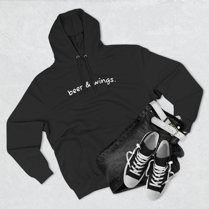 Beer and Wings Fleece Hoodie | Cozy Sweatshirt for Foodies, Gift for Beer Lovers, Casual Wear, Unisex Pullover
