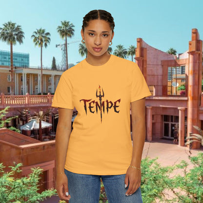 Unisex Garment-Dyed T-shirt with 'TEMPE' Design, Casual Summer Tee, Cool Streetwear Top, Perfect for Festivals