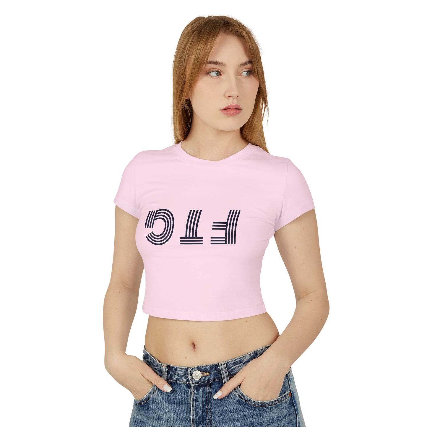 Upside Down FTG Stylish Women's Baby Tee - Trendy Crop Top, Casual Outfits, Birthday Gift, Bobcat Games, Everyday Essentials