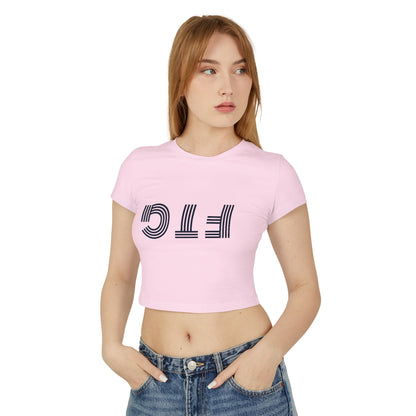 Upside Down FTG Stylish Women's Baby Tee - Trendy Crop Top, Casual Outfits, Birthday Gift, Bobcat Games, Everyday Essentials