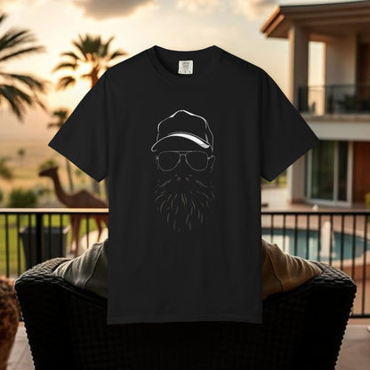 Wing Man Relaxed Unisex T-Shirt with Beard and Sunglasses Design, Stylish Casualwear, Perfect Gift for Dad, Fun Summer Tee, Great for Men