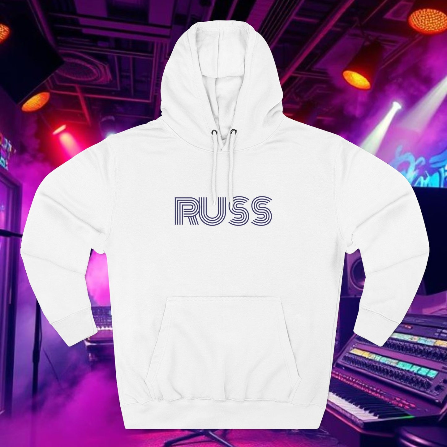 Russ Fleece Hoodie with RUSS Design, Perfect for Relaxation, Gifts, and Casual Outings, Urban Fashion, Rapper Hoodie