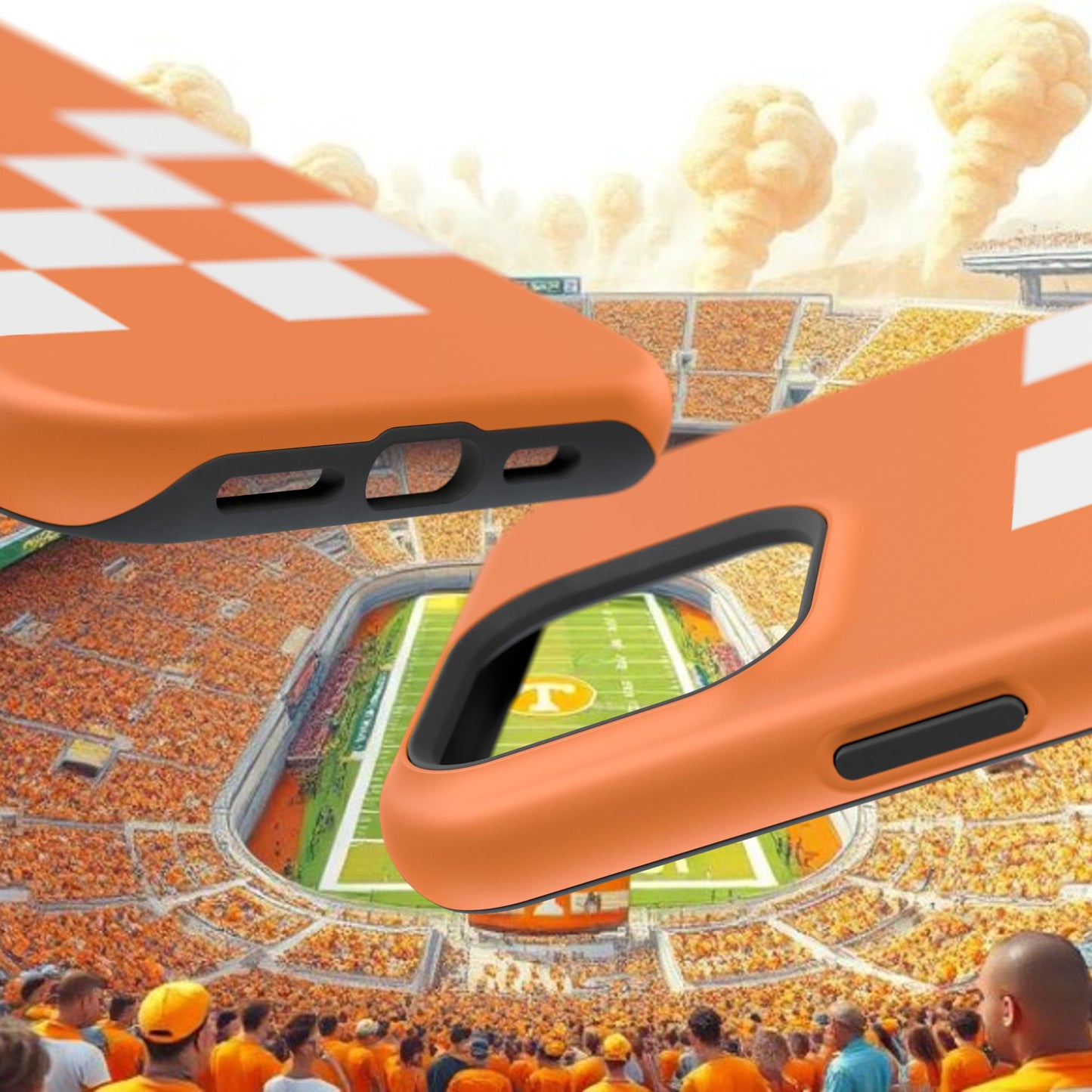 Vibrant Checkerboard Magnetic Tough Cases for Phones, Sports Fans' Accessory, Durable Protection, Tennessee Design, Custom Cases, Gift Ideas