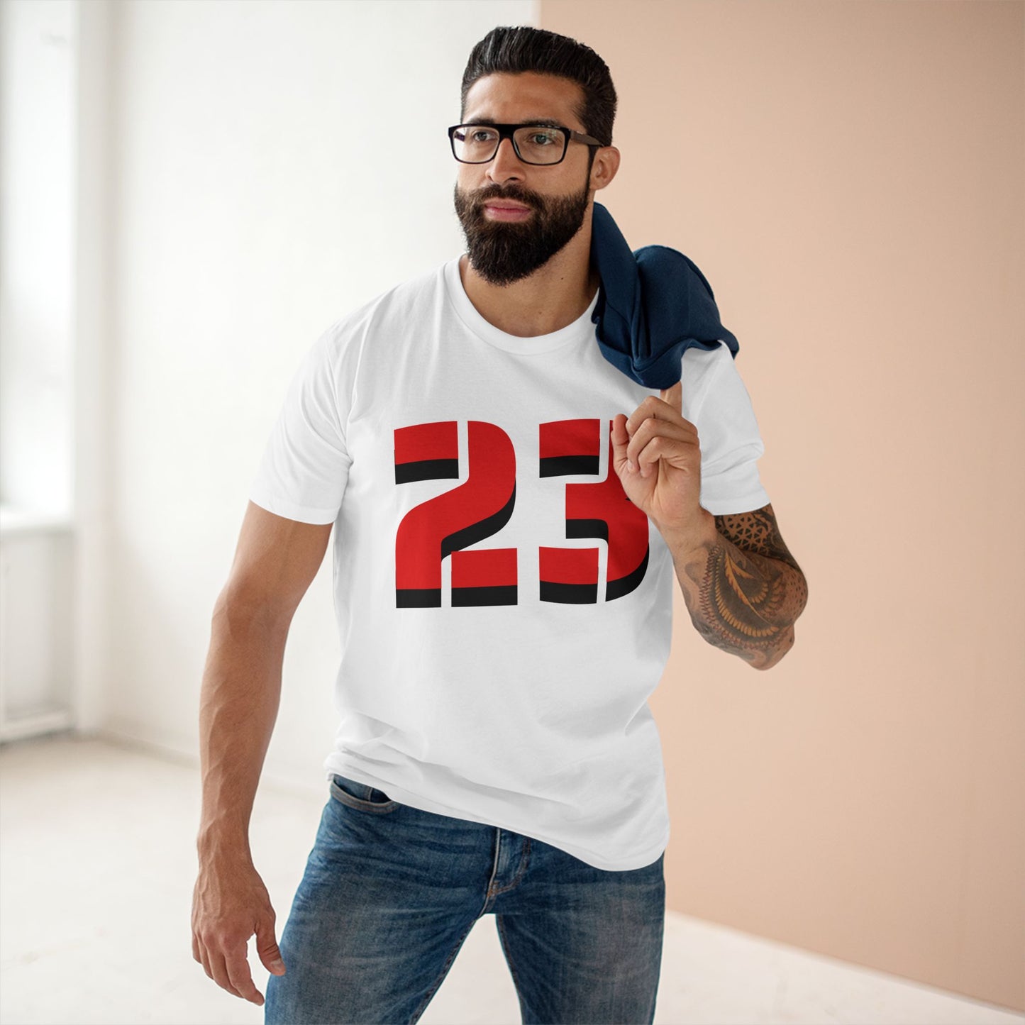 Sporty Adult Tee with Bold Number 23, Casual Fan Shirt, Basketball Apparel, Gift for Sports Lovers, Team Spirit Top
