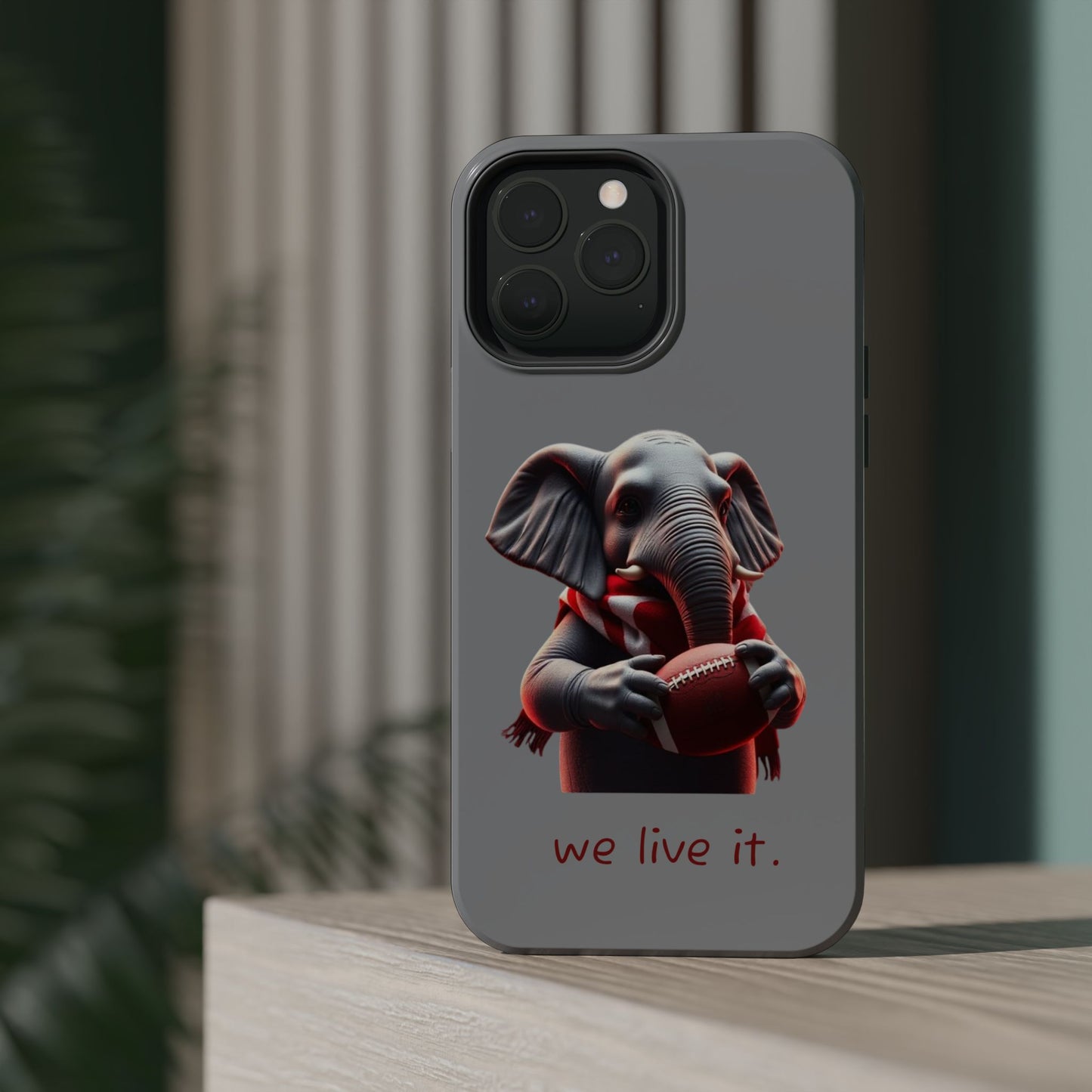 Elephant Football Case - Impact-Resistant Phone Cover, Unique Gift for Sports Lovers, Animal Case for Kids, Fun Accessories, Durable