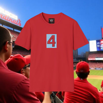 Legends Number 4 Unisex Softstyle T-Shirt, Casual Tee, Gift for Baseball Fans, Birthday Present, Everyday Wear, Unique Style