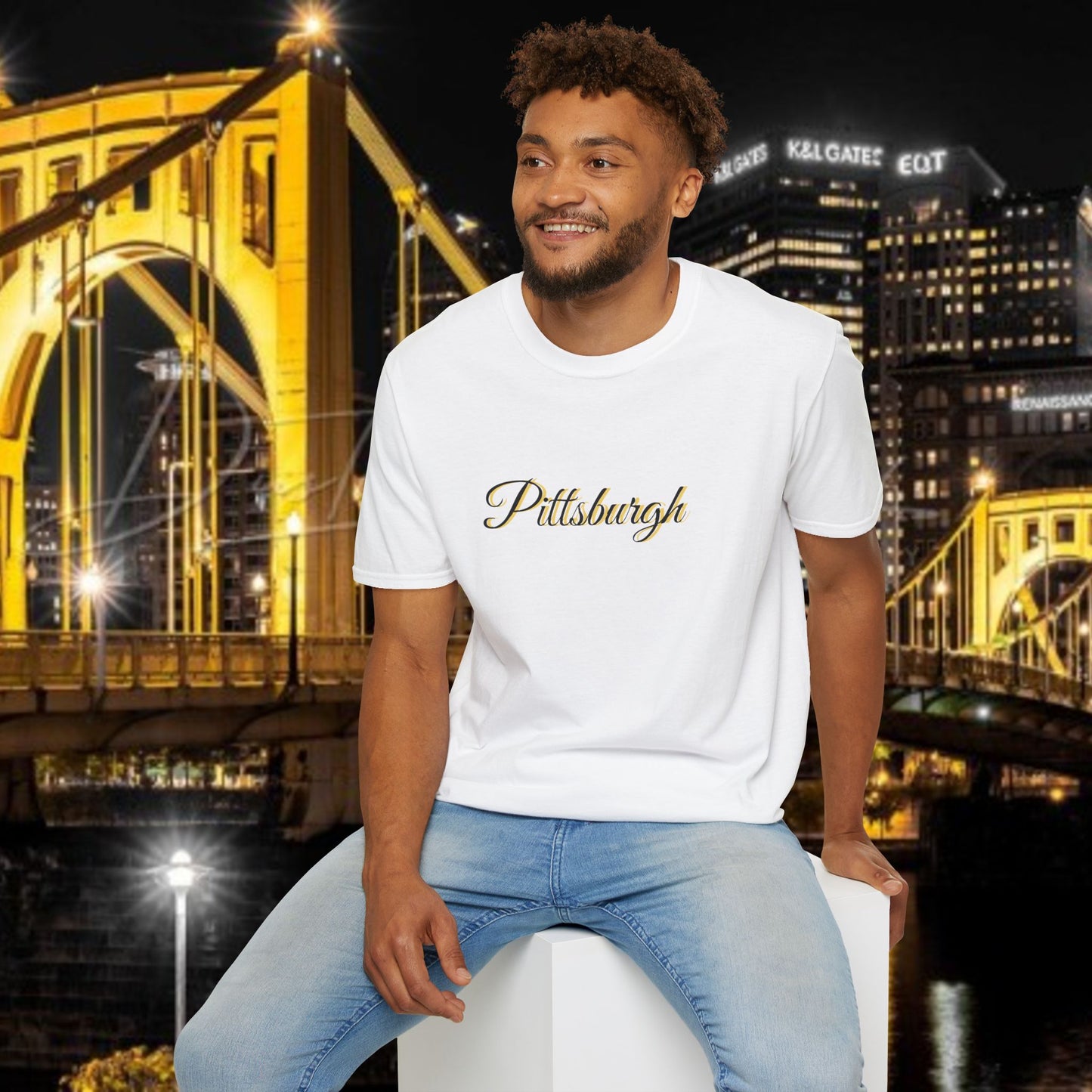 Pittsburgh Softstyle Tee, Unisex Graphic T-Shirt, Casual Wear, Sports Fan Apparel, Gift for Him/Her