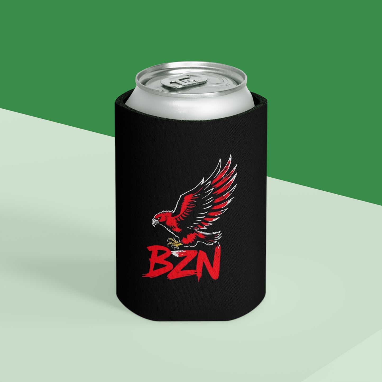 Bozeman Can Cooler, Beer Can Koozie for Tailgates and Parties. Stand out with this Hawk Design!