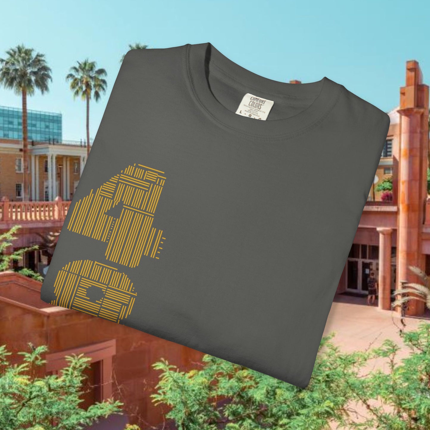 Tempe Trident Tee — 480 Vertical Number Front, Tempe Graphic Back