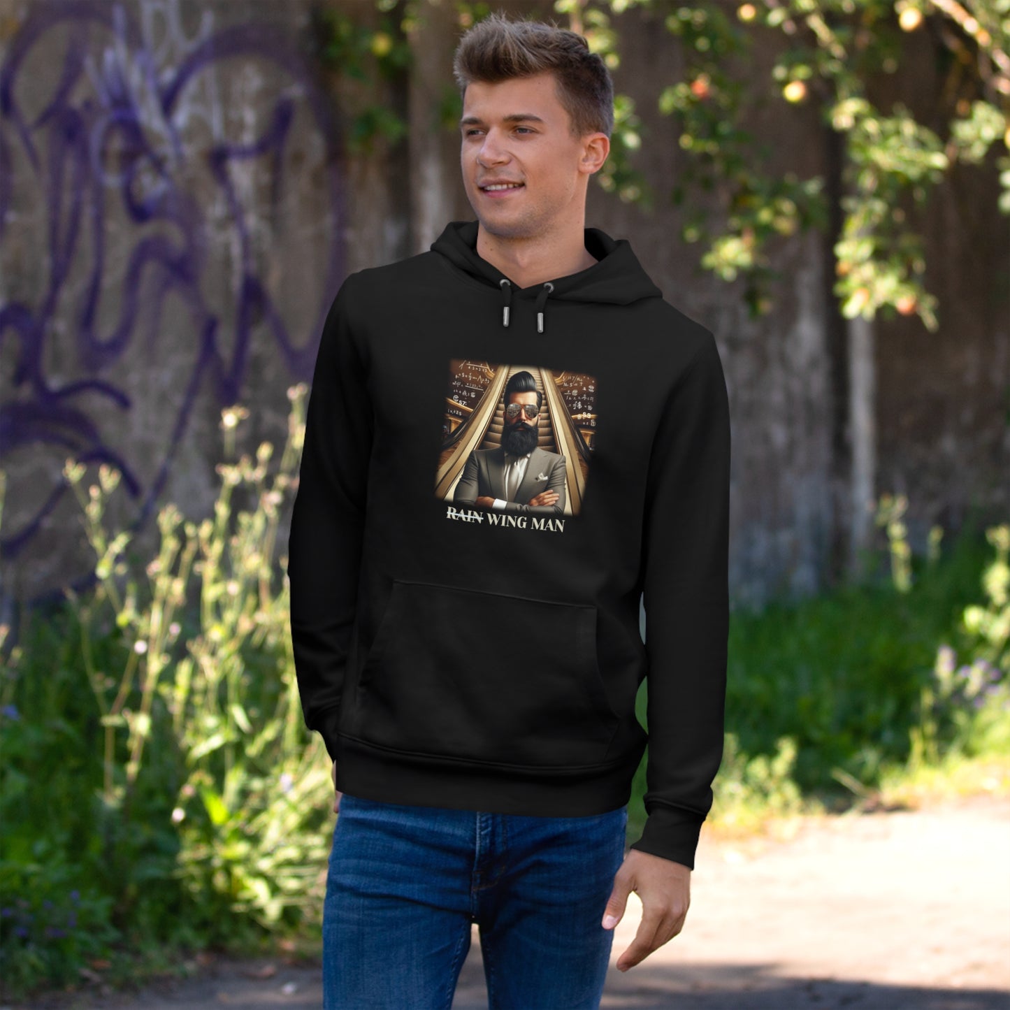 Wing Man Hooded Sweatshirt - Cozy Graphic Hoodie for King Vibe Lovers, Perfect for Casual Wear, Gifts, and Celebrations