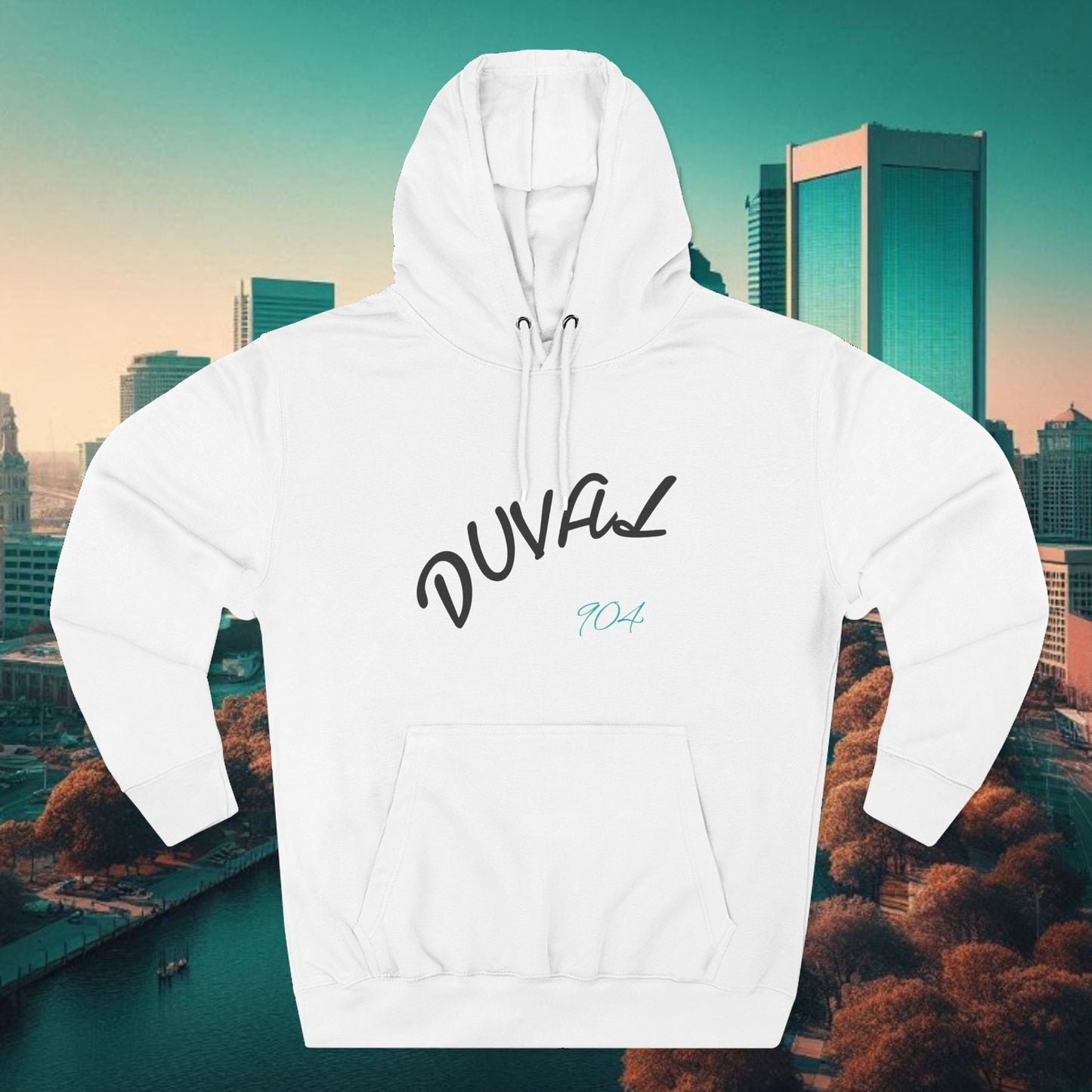 Duval Script Hoodie — Jacksonville City Name Pullover, 904 Area Code, Perfect for Gameday or a Concert