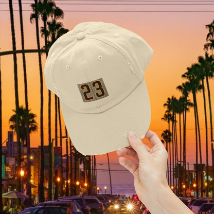 Baseball Stars Unisex Distressed Cap with Vintage 23 Design, Casual Hat for Men & Women, Perfect Gift for Padres Fans, Everyday Wear