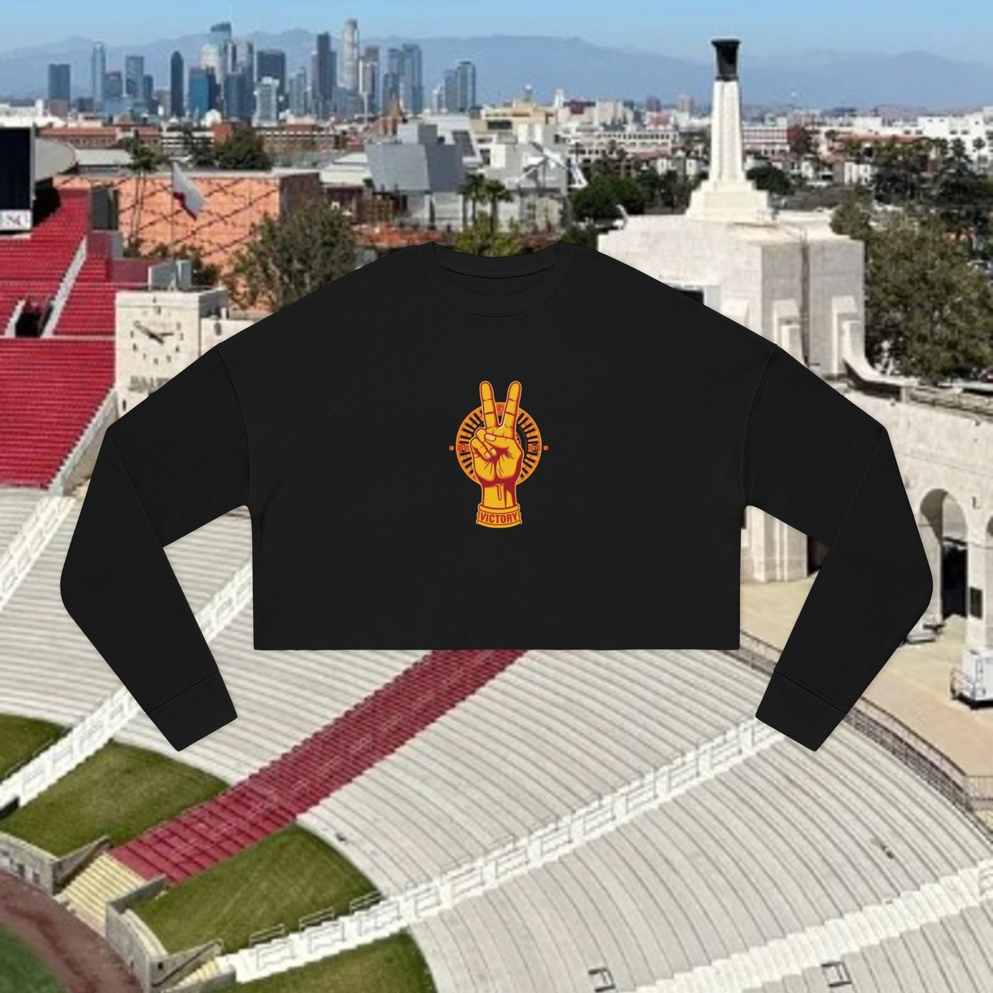 Victory Inspired Women's Cropped Sweatshirt | Trendy Pullover for Casual Outfits, Gift for Her, Loungewear, Boho Style