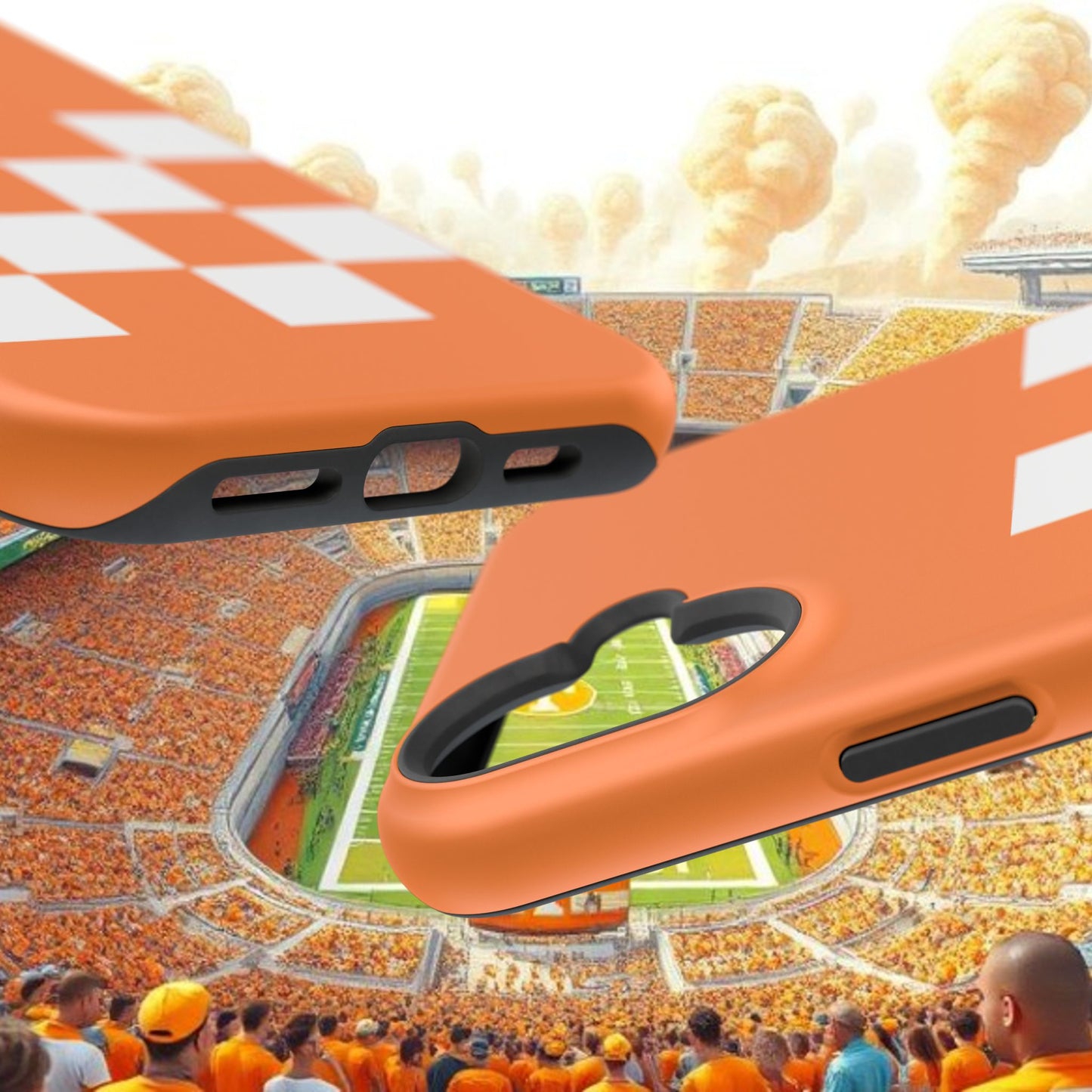 Vibrant Checkerboard Magnetic Tough Cases for Phones, Sports Fans' Accessory, Durable Protection, Tennessee Design, Custom Cases, Gift Ideas