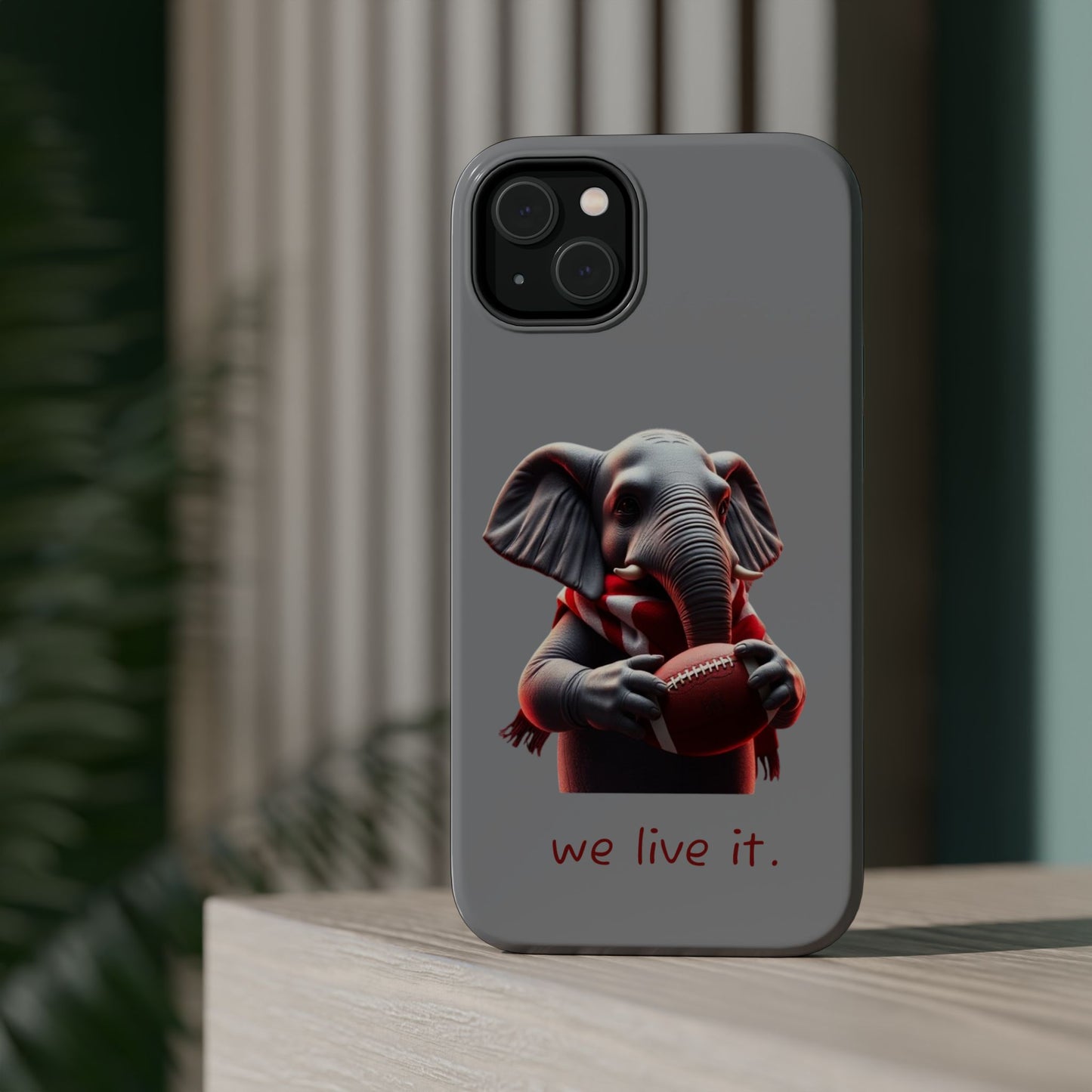 Elephant Football Case - Impact-Resistant Phone Cover, Unique Gift for Sports Lovers, Animal Case for Kids, Fun Accessories, Durable