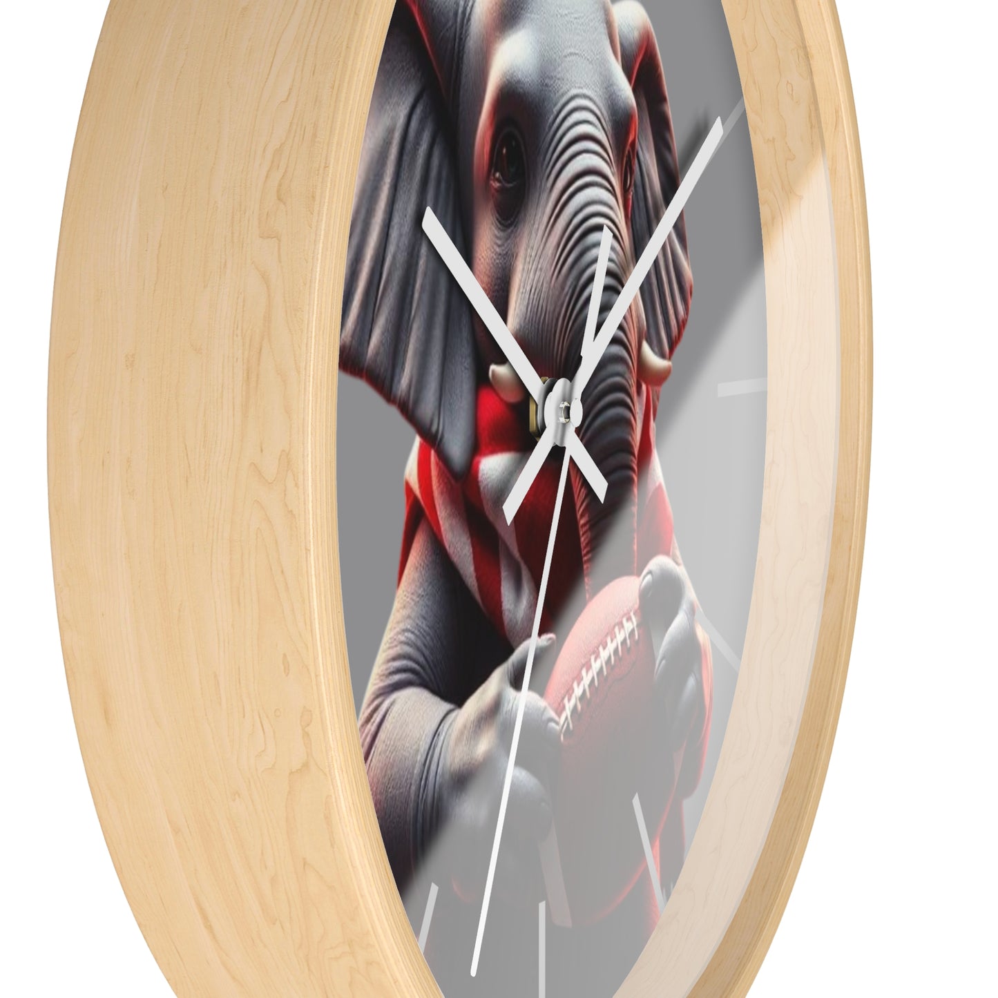 Playful Elephant Football Wall Clock, Unique Home Decor, Gift for Sports Lovers, Children's Room Decor, Fun Wall Art