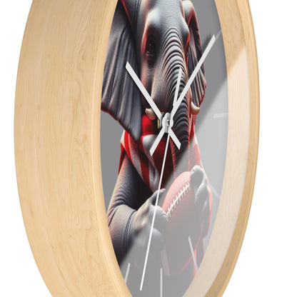 Playful Elephant Football Wall Clock, Unique Home Decor, Gift for Sports Lovers, Children's Room Decor, Fun Wall Art