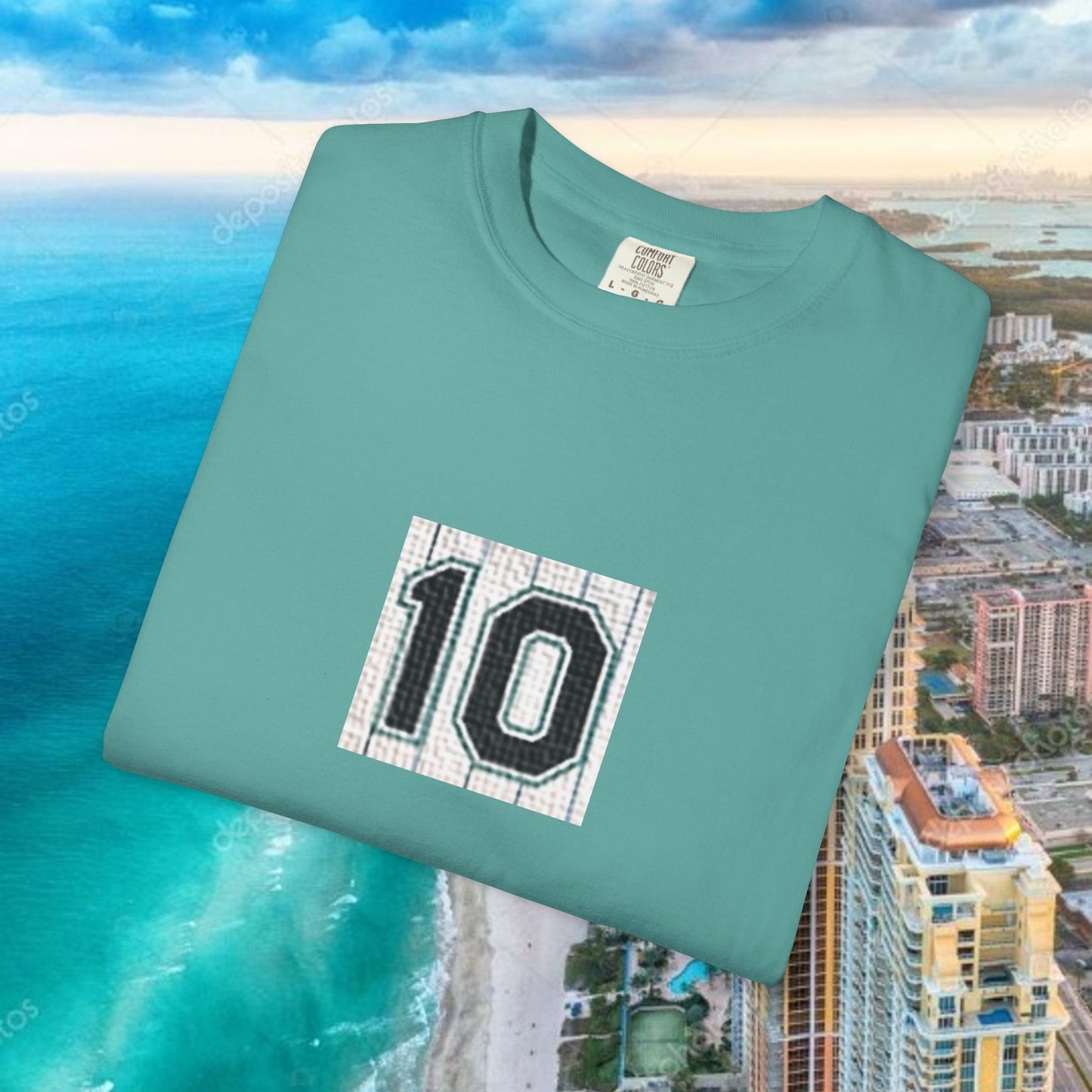 #10 T-Shirt, Retro Baseball Fans Unisex Garment-Dyed T-Shirt with Cool Number Design, Casual Wear, Summer Fashion, Relaxed Fit Tee