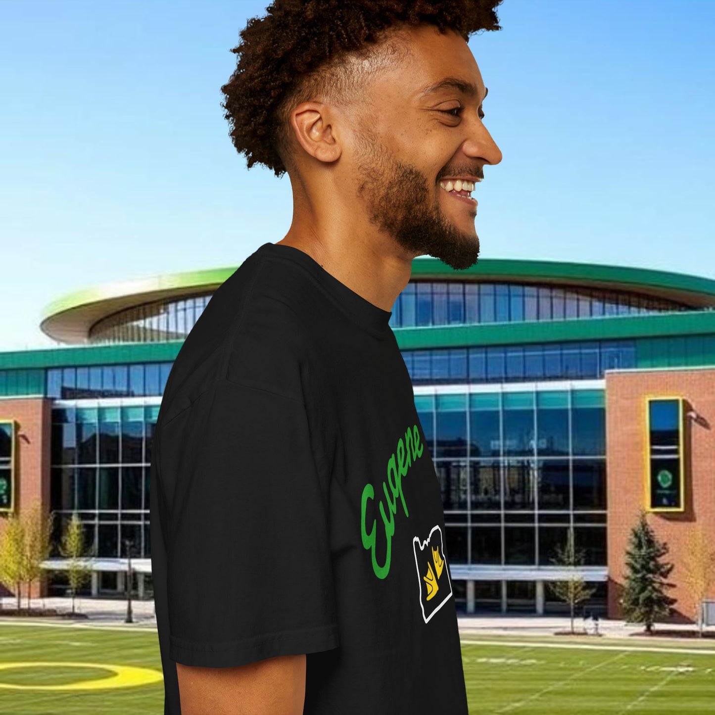 Eugene Oregon T-Shirt, Duck Foot Print T-Sirt. Soft Style. Perfect for Gameday or Relaxing at Home.