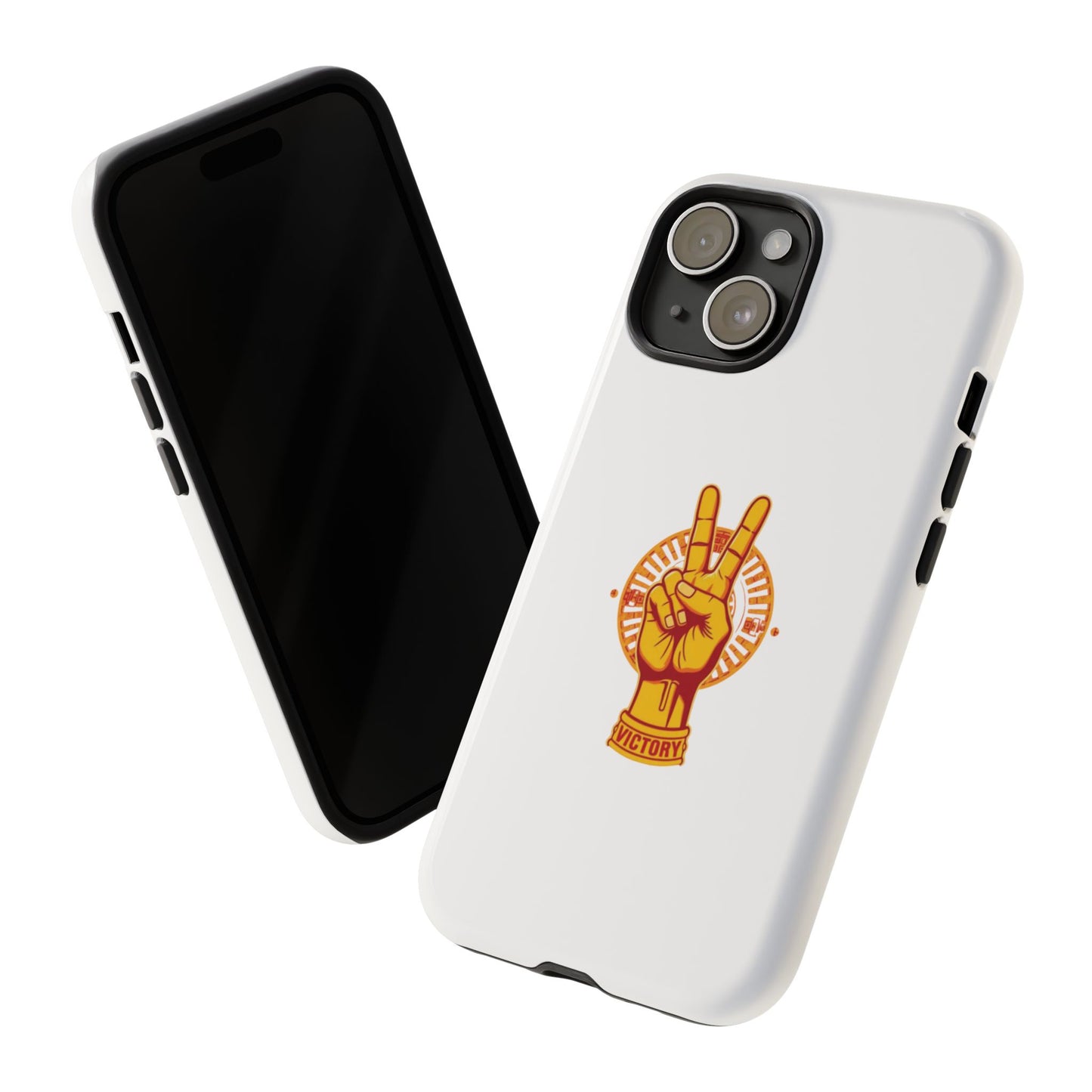 Victory Themed Stylish Phone Case - Tough Cases with Peace Sign Design, Customizable Phone Covers, Gift for Tojan Fans, Trendy Accessories