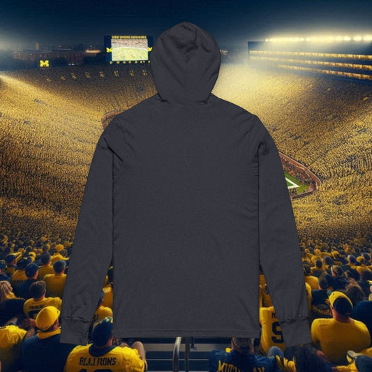 Game Day Unisex Hooded Tee with Fierce Wolverine Design, Sportswear, Tailgate Attire, Fan Gear, College Apparel