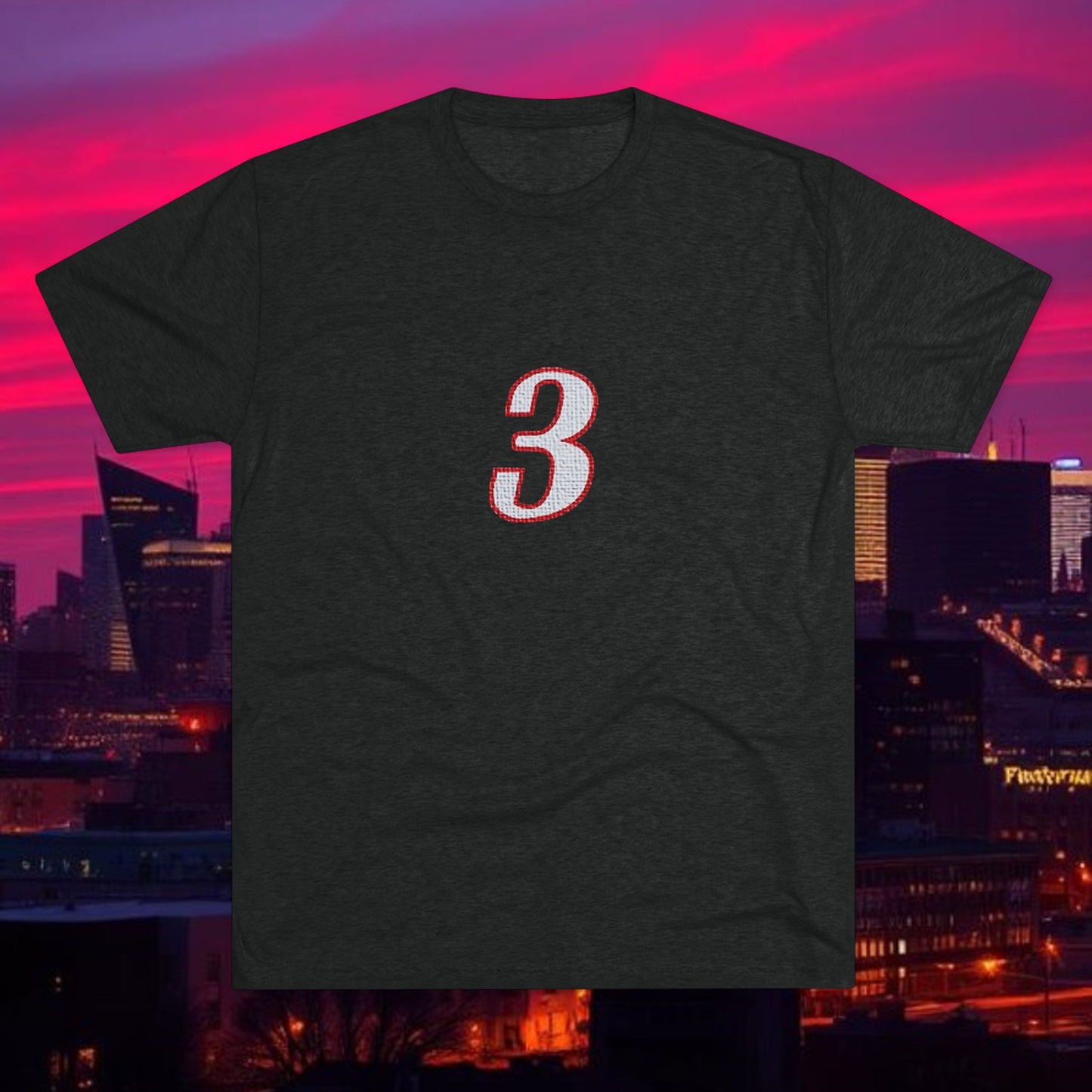 Legends Philly 3 Graphic Tee — Retro Number Front, Script 'Philly' Back
