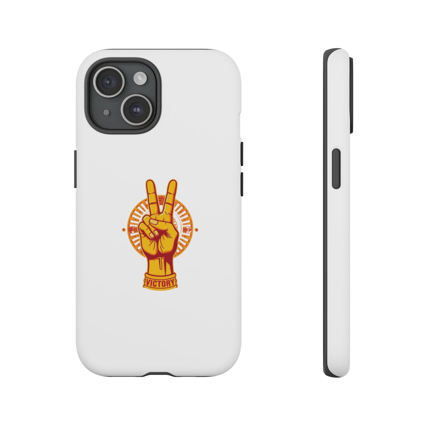 Victory Themed Stylish Phone Case - Tough Cases with Peace Sign Design, Customizable Phone Covers, Gift for Tojan Fans, Trendy Accessories