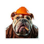 Bulldog Construction Kiss-Cut Stickers | Funny Dog Stickers, Laptop Decals, Unique Gift, Pet Lover Decor, Cute Home Office