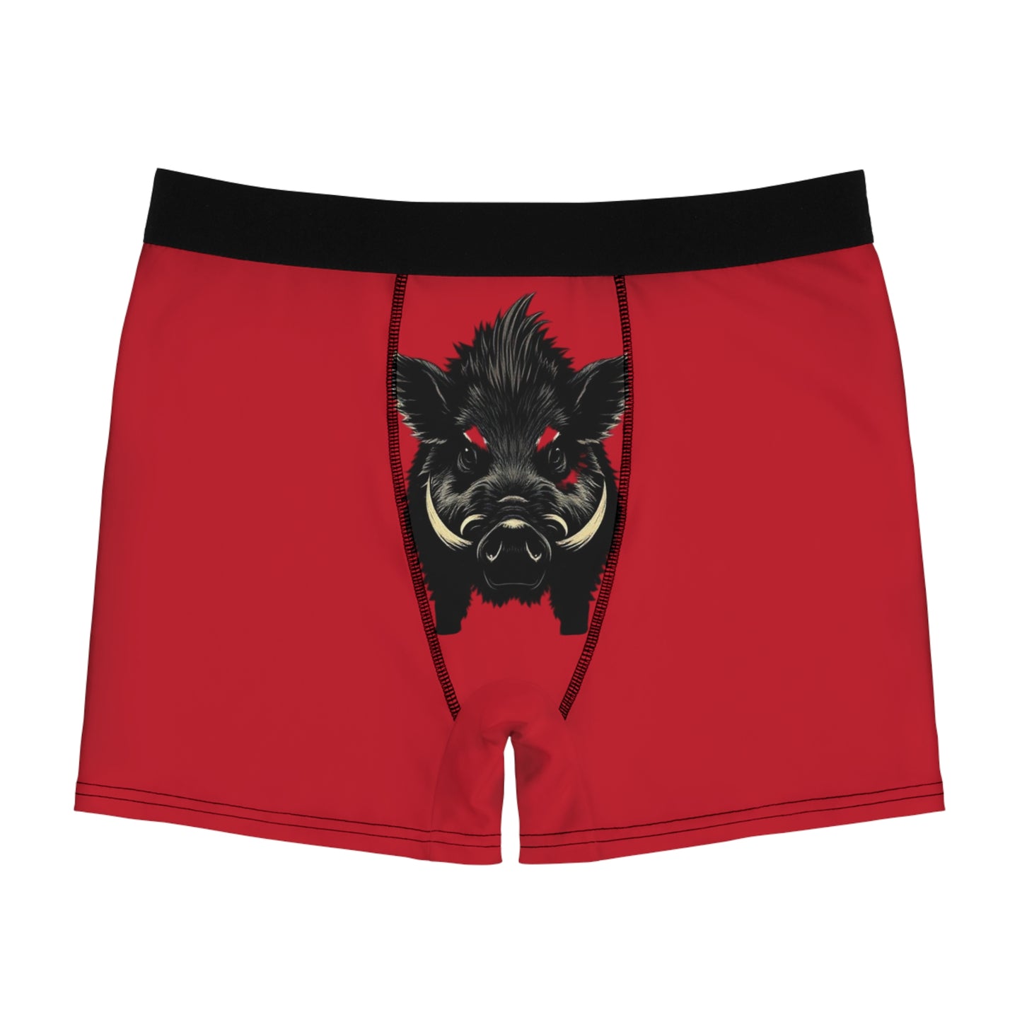 Hog Wild Men's Boxer Briefs - Comfortable Everyday Essentials, Funny Gifts, Unique Underwear, Fun Red, Gift for Him